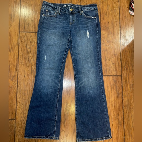 American Eagle Outfitters Denim - American Eagle Outfitters Dark Blue LOW RISE Flare Jeans Y2K woman’s 10 LONG